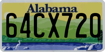 AL license plate 64CX720