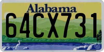 AL license plate 64CX731