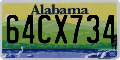 AL license plate 64CX734