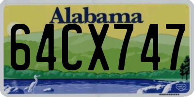 AL license plate 64CX747