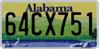 AL license plate 64CX751
