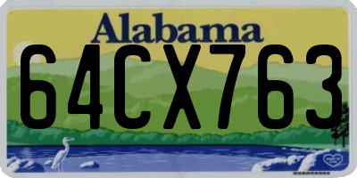 AL license plate 64CX763