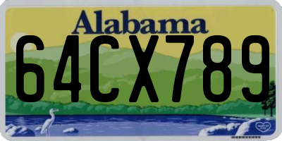 AL license plate 64CX789