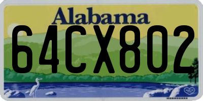 AL license plate 64CX802
