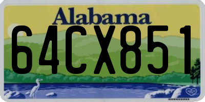 AL license plate 64CX851
