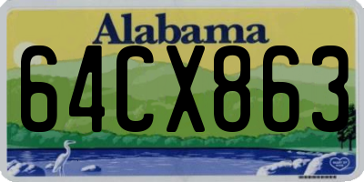 AL license plate 64CX863