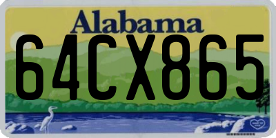 AL license plate 64CX865