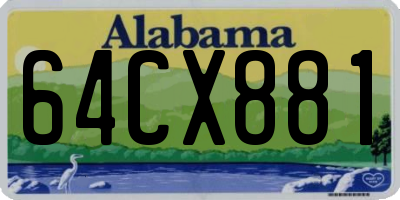 AL license plate 64CX881