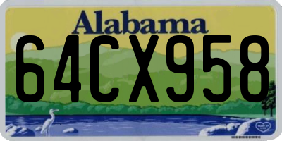 AL license plate 64CX958