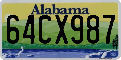 AL license plate 64CX987
