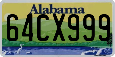AL license plate 64CX999