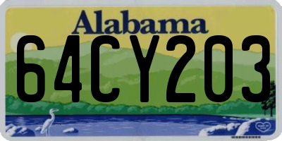 AL license plate 64CY203