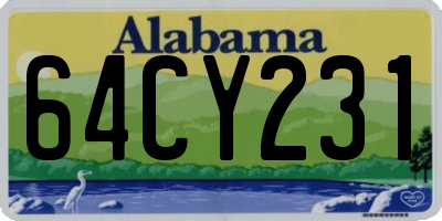 AL license plate 64CY231