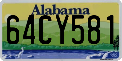 AL license plate 64CY581