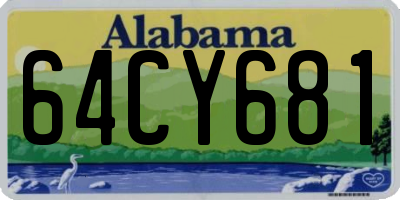 AL license plate 64CY681