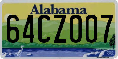 AL license plate 64CZ007