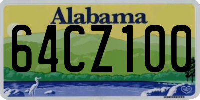 AL license plate 64CZ100