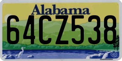 AL license plate 64CZ538