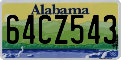 AL license plate 64CZ543