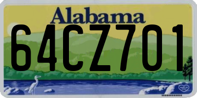 AL license plate 64CZ701