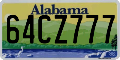 AL license plate 64CZ777