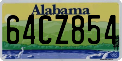 AL license plate 64CZ854