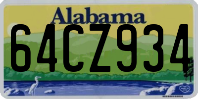 AL license plate 64CZ934