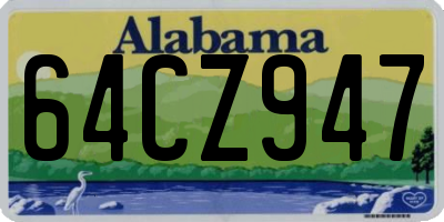 AL license plate 64CZ947