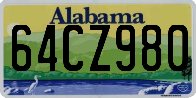 AL license plate 64CZ980