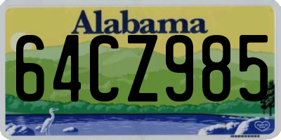 AL license plate 64CZ985