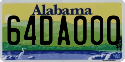 AL license plate 64DA000