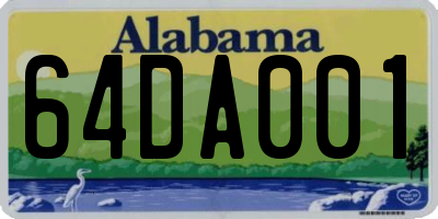 AL license plate 64DA001