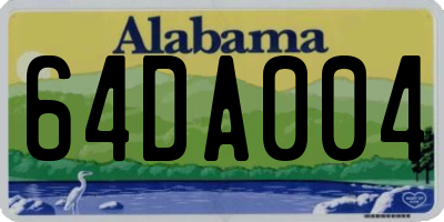AL license plate 64DA004