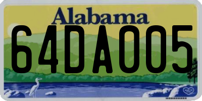 AL license plate 64DA005