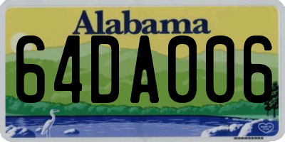 AL license plate 64DA006