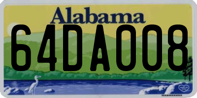 AL license plate 64DA008