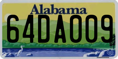 AL license plate 64DA009