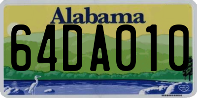 AL license plate 64DA010