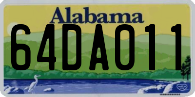 AL license plate 64DA011