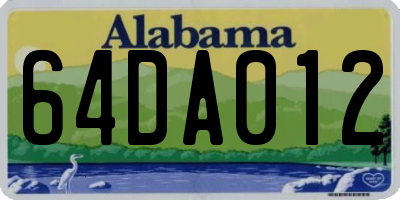 AL license plate 64DA012