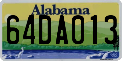 AL license plate 64DA013
