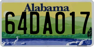 AL license plate 64DA017