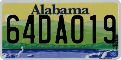 AL license plate 64DA019
