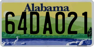 AL license plate 64DA021
