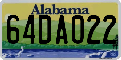 AL license plate 64DA022