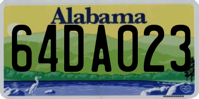 AL license plate 64DA023