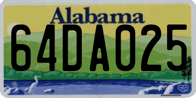AL license plate 64DA025