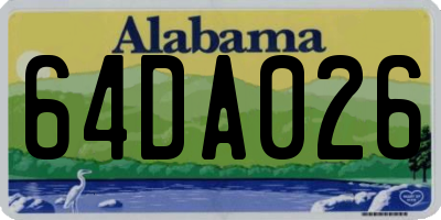AL license plate 64DA026