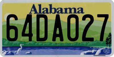 AL license plate 64DA027