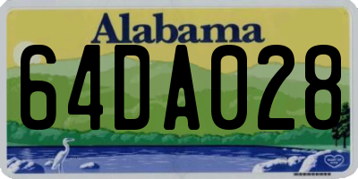 AL license plate 64DA028